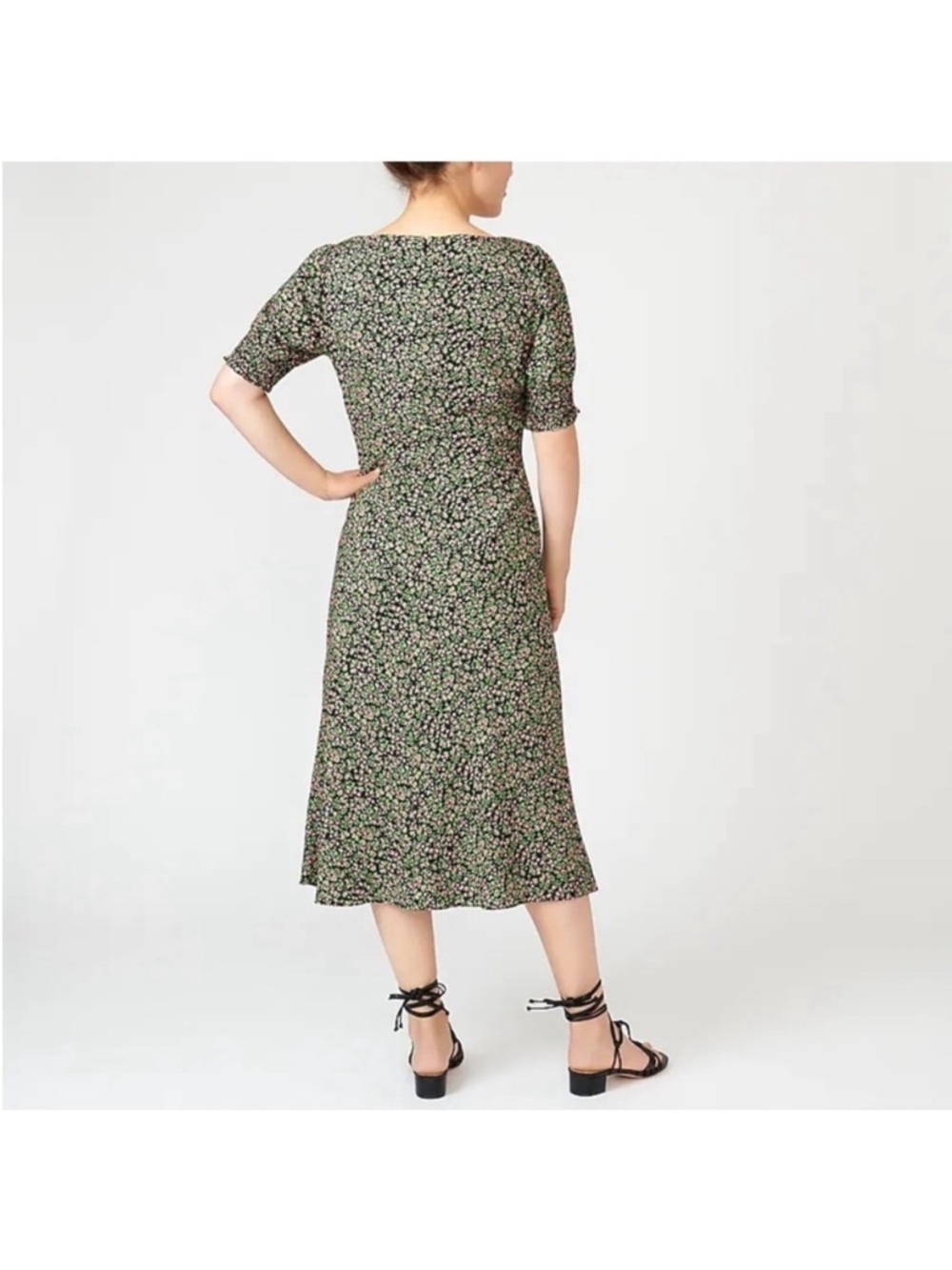 J. Crew Smocked-sleeve midi dress in floral 10 NWT - Picture 2 of 11